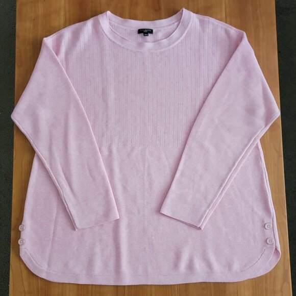 Talbots Sweaters - Talbots Soft Pink Tunic Sweater w/Button Details - XLP